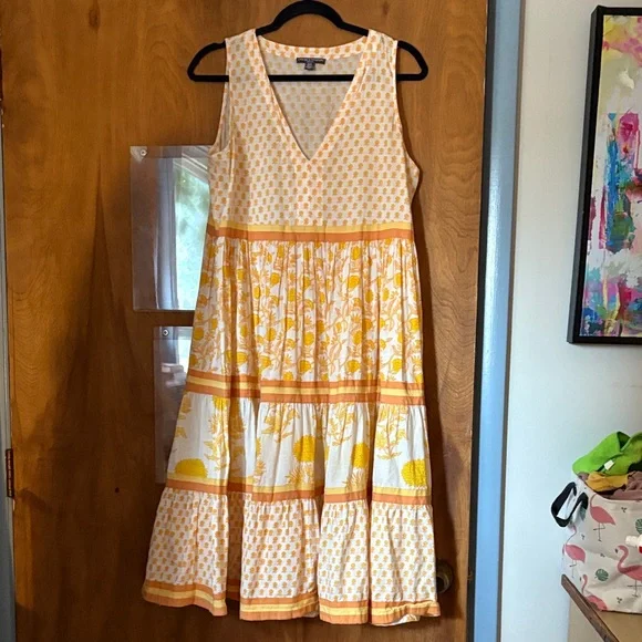 Chelsea and Theodore Sleeveless Tiered Mixed Print Maxi Dress - Picture 5 of 9